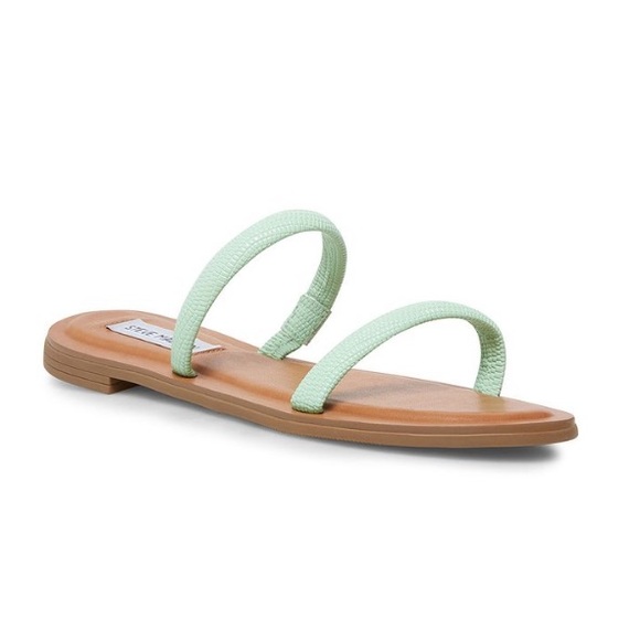 Steve Madden Mint Green Leather Sandals Womens Size 6 NEW - Picture 1 of 6